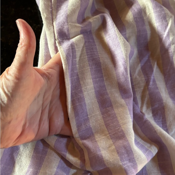 ⭐️Luxe Always Lavender Striped Oversized Button Up Top⭐️ NWOT - Picture 6 of 9